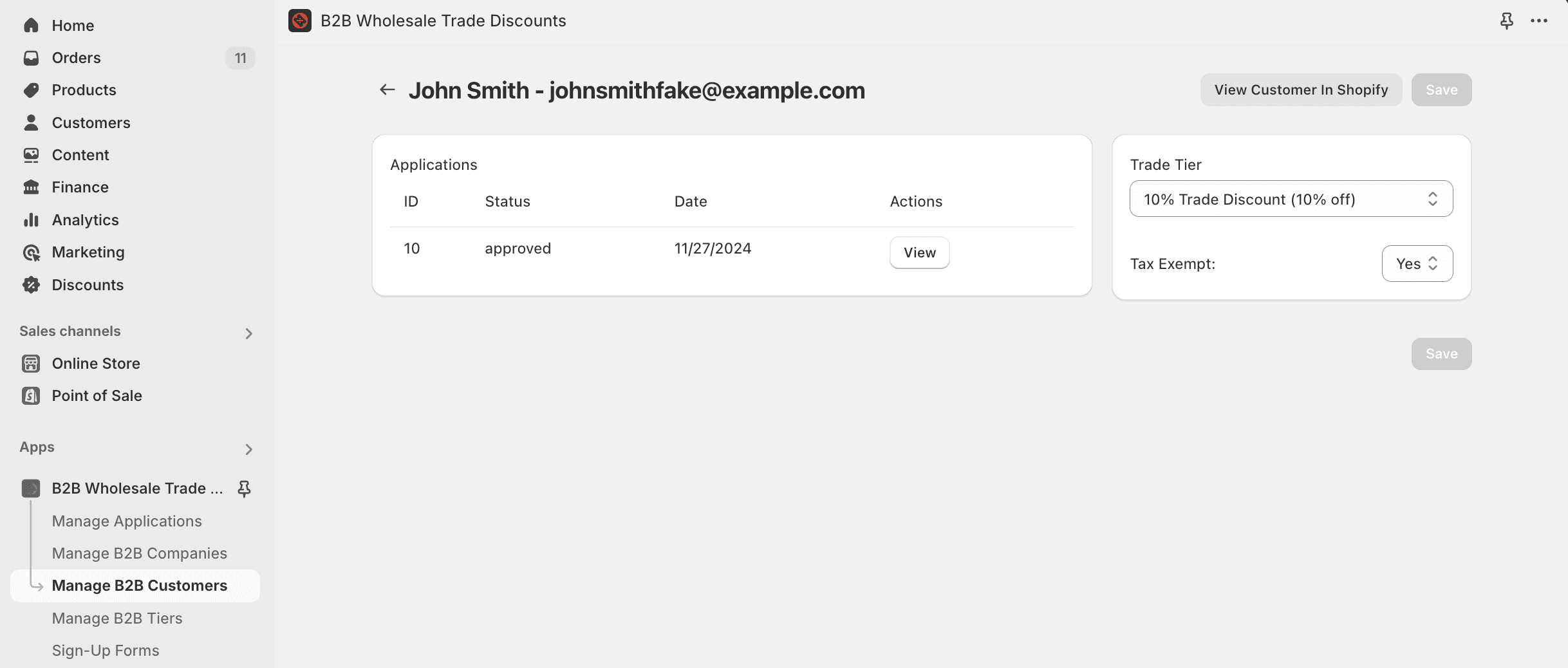 Updating the application status